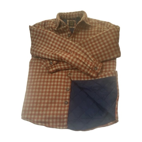 Vintage 1946 Red & Khaki‎ Plaid Rugged Shirt with Quilted Lining - Picture 2 of 6